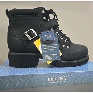 RideTecs Mens Zipper Lace Motorcycle Riding Boots Sz 12